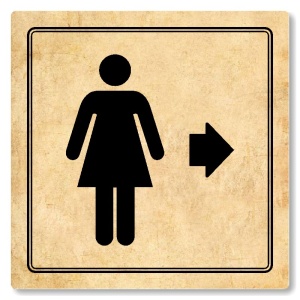 WC ženy vpravo, 148x148mm, pergamen, Utah